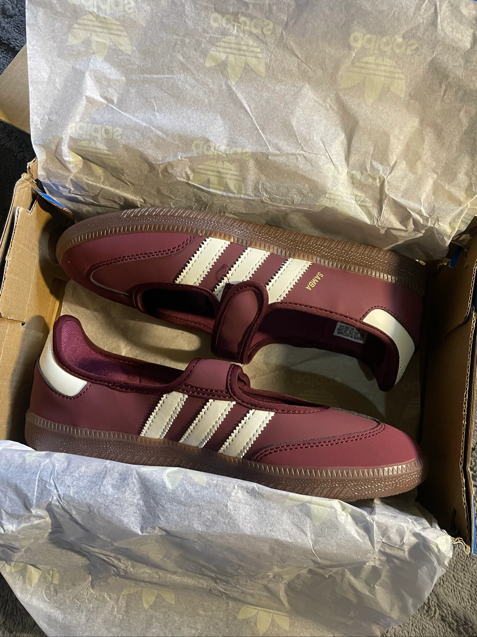 Ballerines Adidas Samba bordeaux